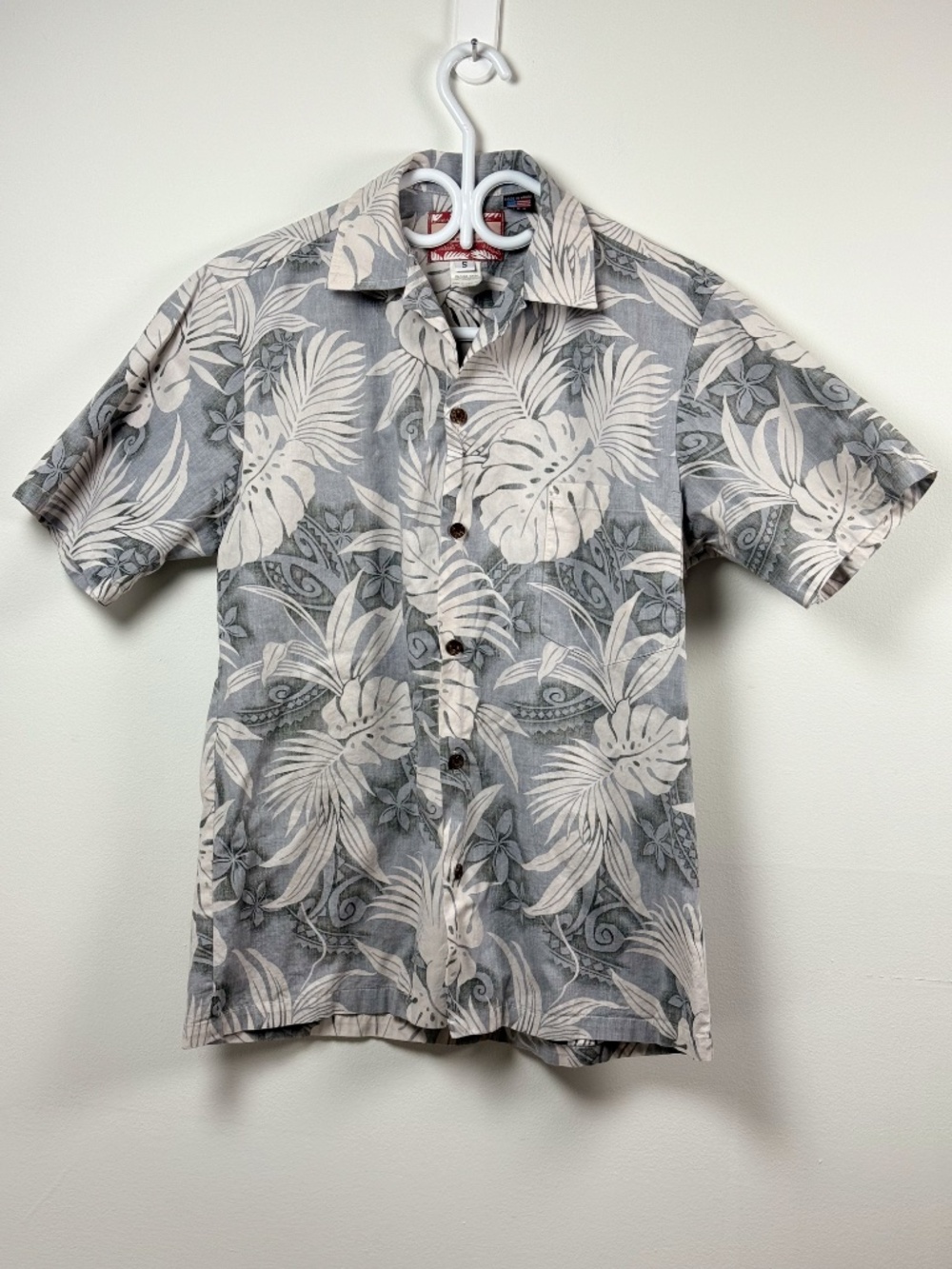 Vintage RJC men reverse print Hawaiian short sleeve shirt size small